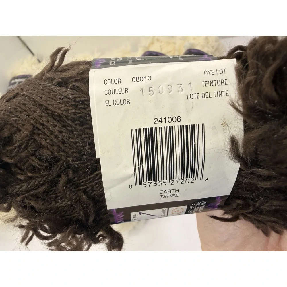 Patons Voodoo Yarn Lot Of 12 - 11 Fleece 1 Earth Acrylic Nylon‎ Blend 50g Each